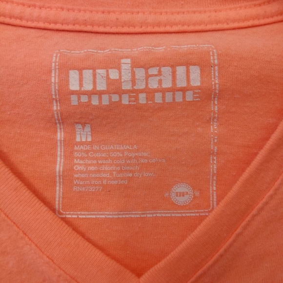 Mens Urban Pipeline Orange Short Sleeve Tee - Picture 2 of 3